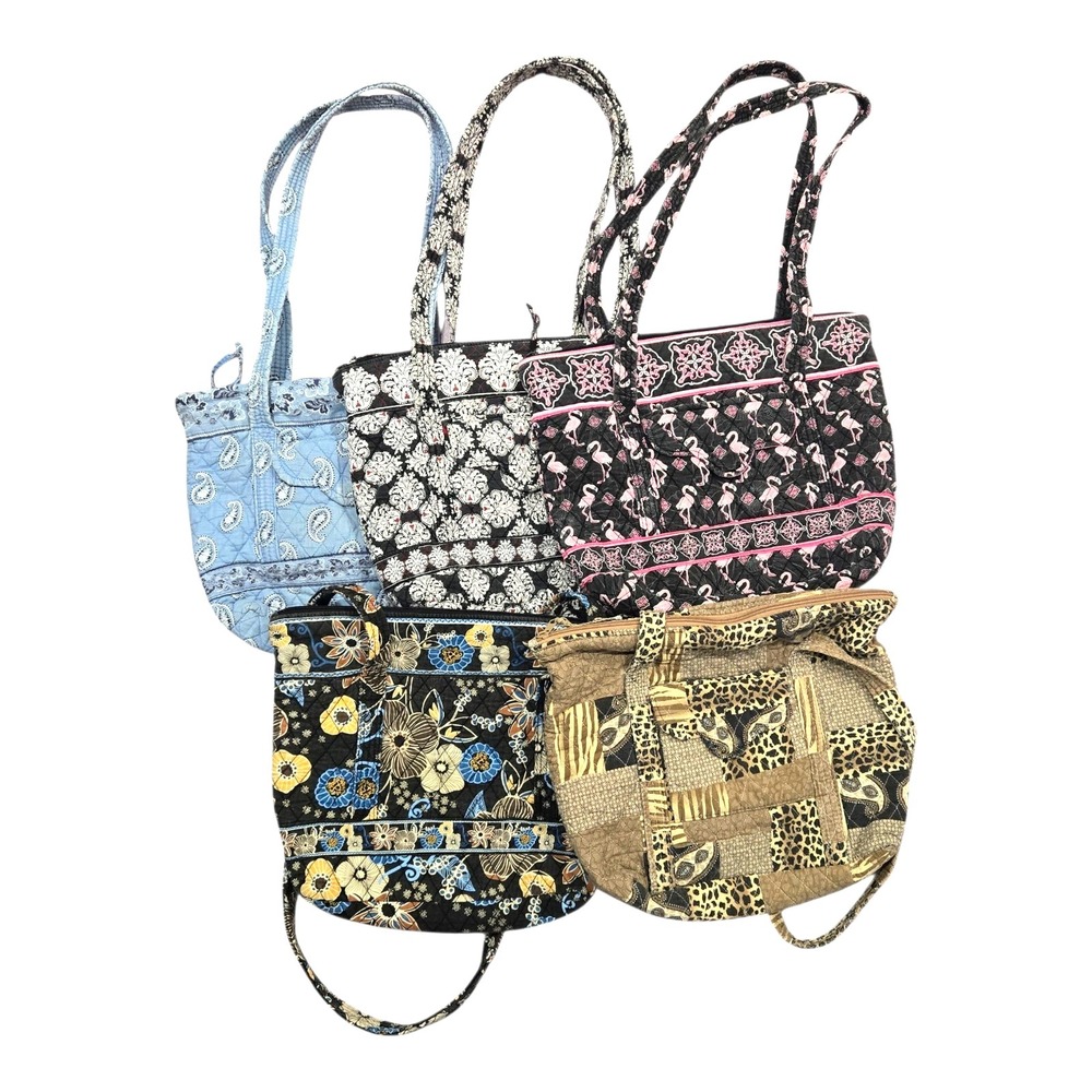 Tanya lee Design Quilted Purse Tote Bag Lot of 5 Paisley Floral Flamingo